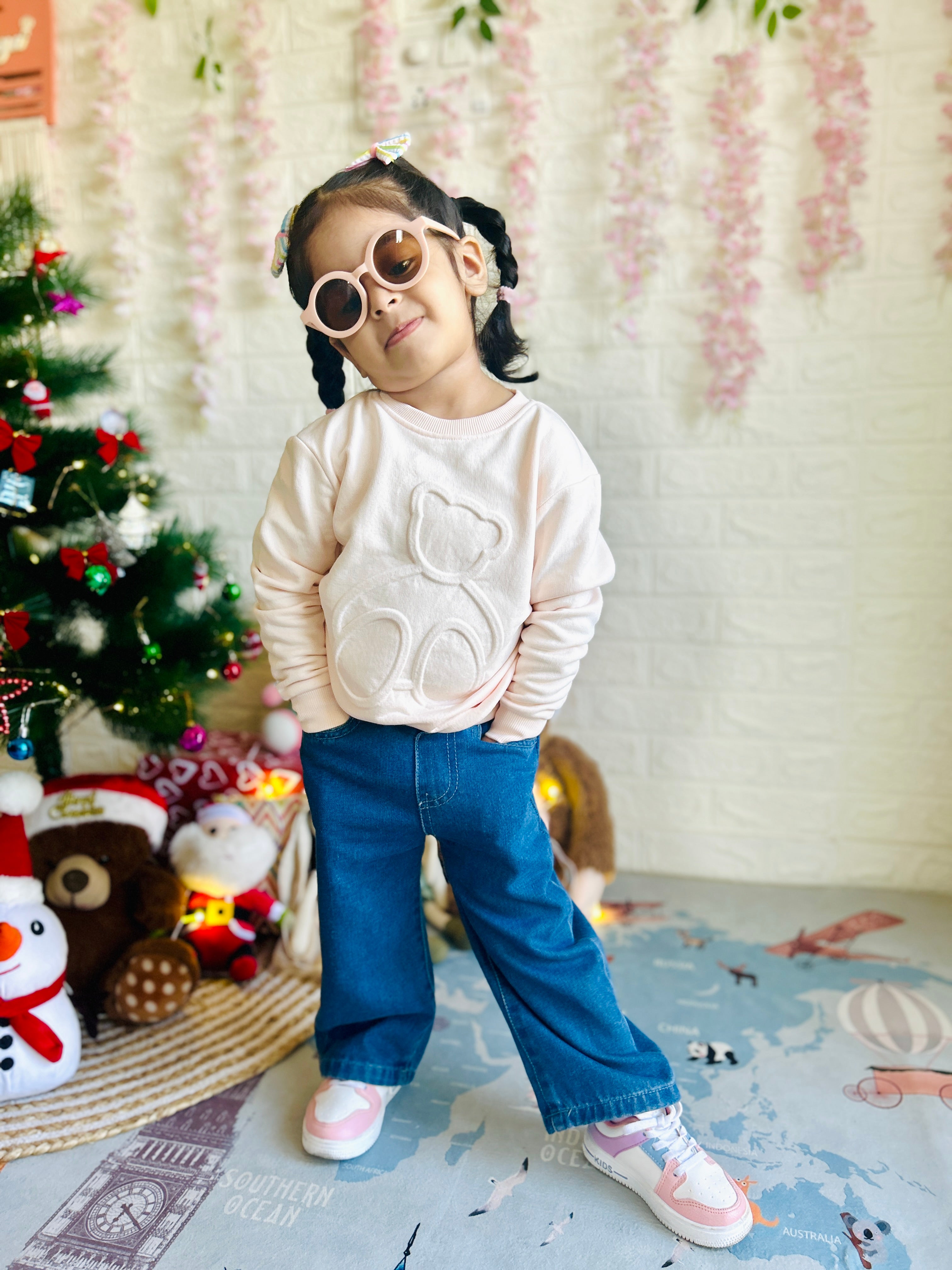 Junibear Winter Sweatshirt-Off White| Boys and Girls| 360 GSM