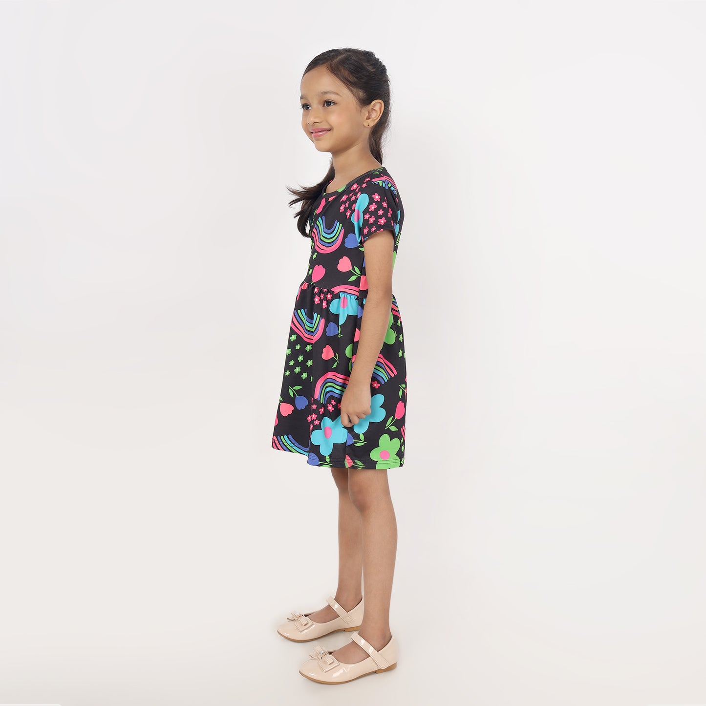 Junibear Printed Dress-Black