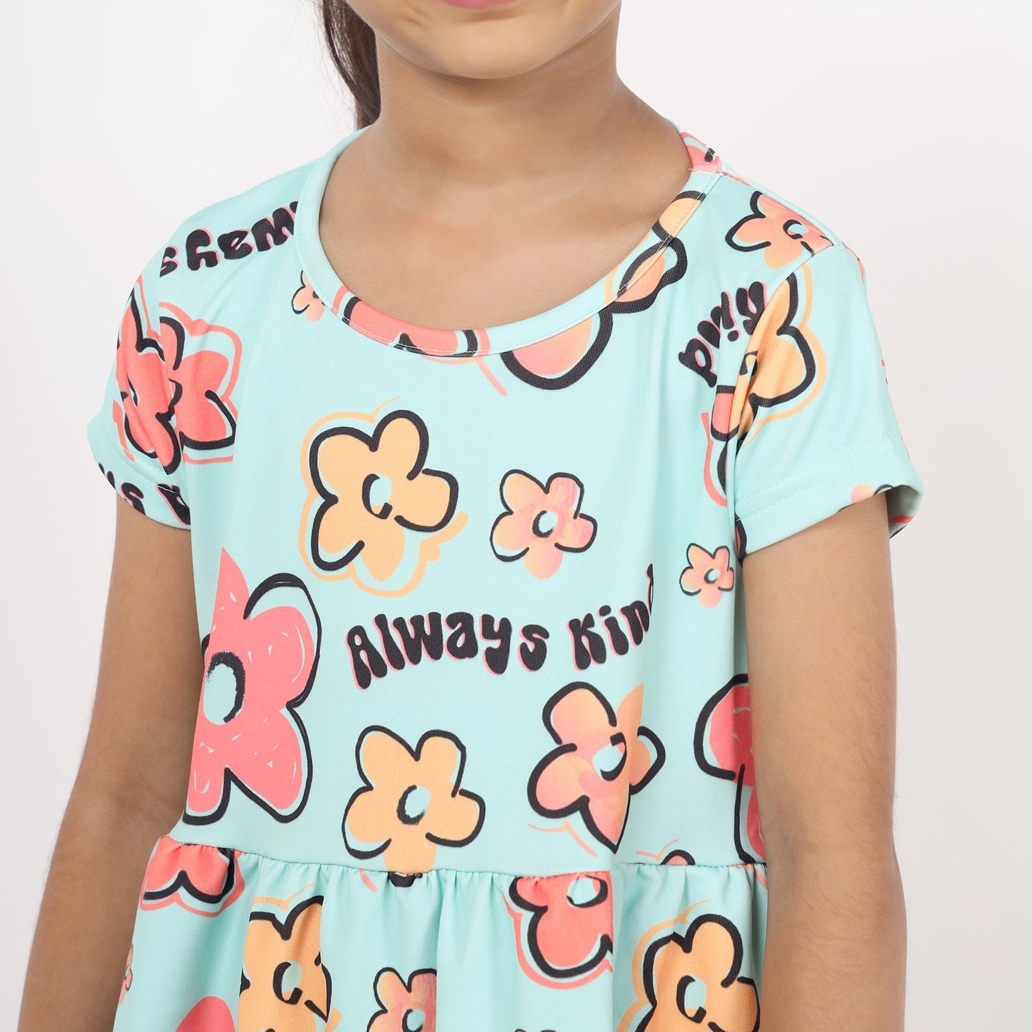 Junibear Printed Dress-Sky Blue