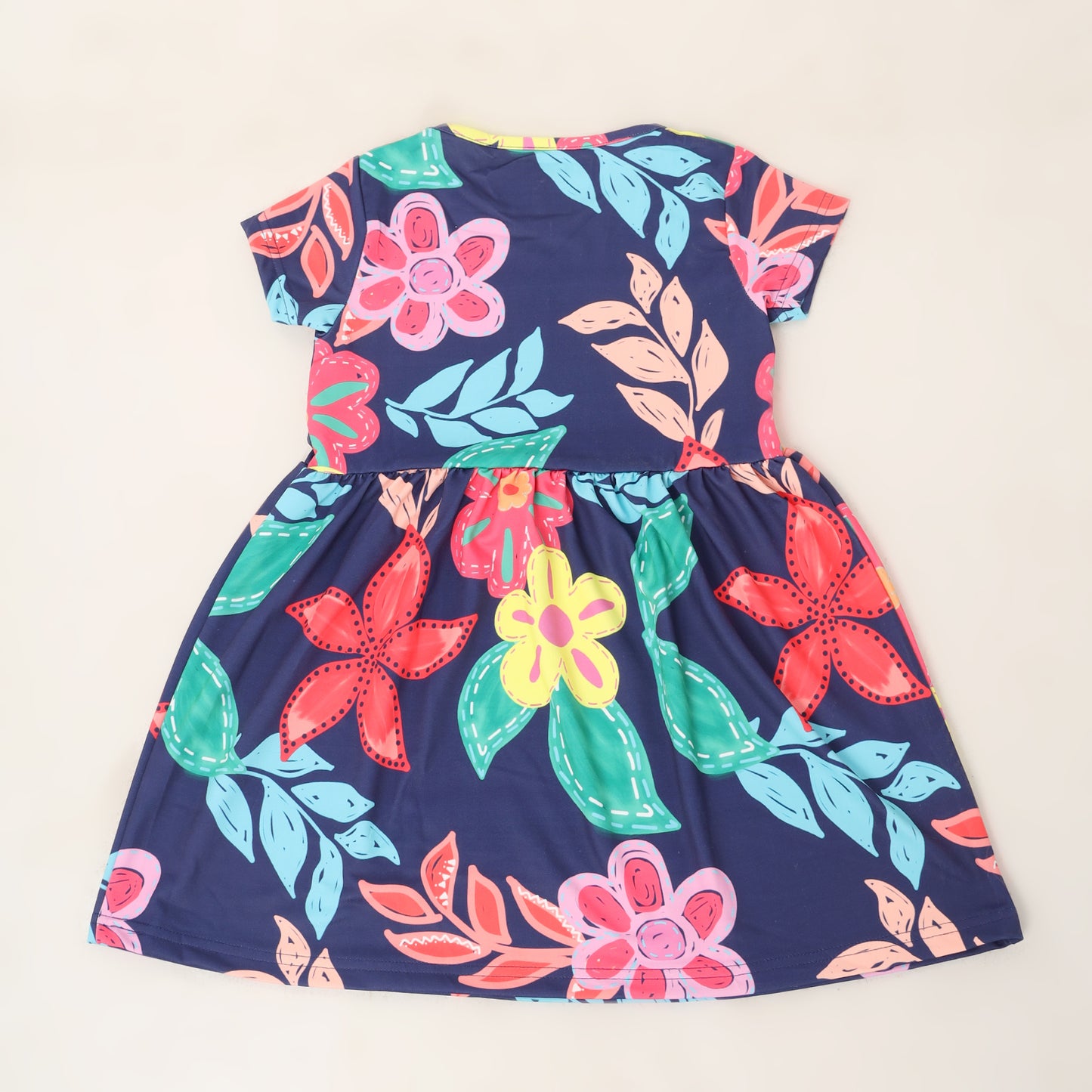 Junibear Printed Dress-Navy Blue